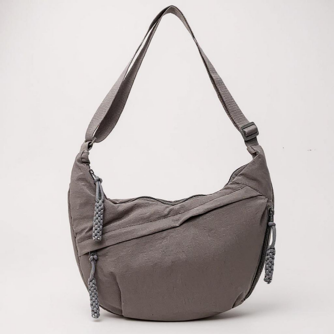 Soukaina | Crescent Shoulder Bag With Zipper Pockets