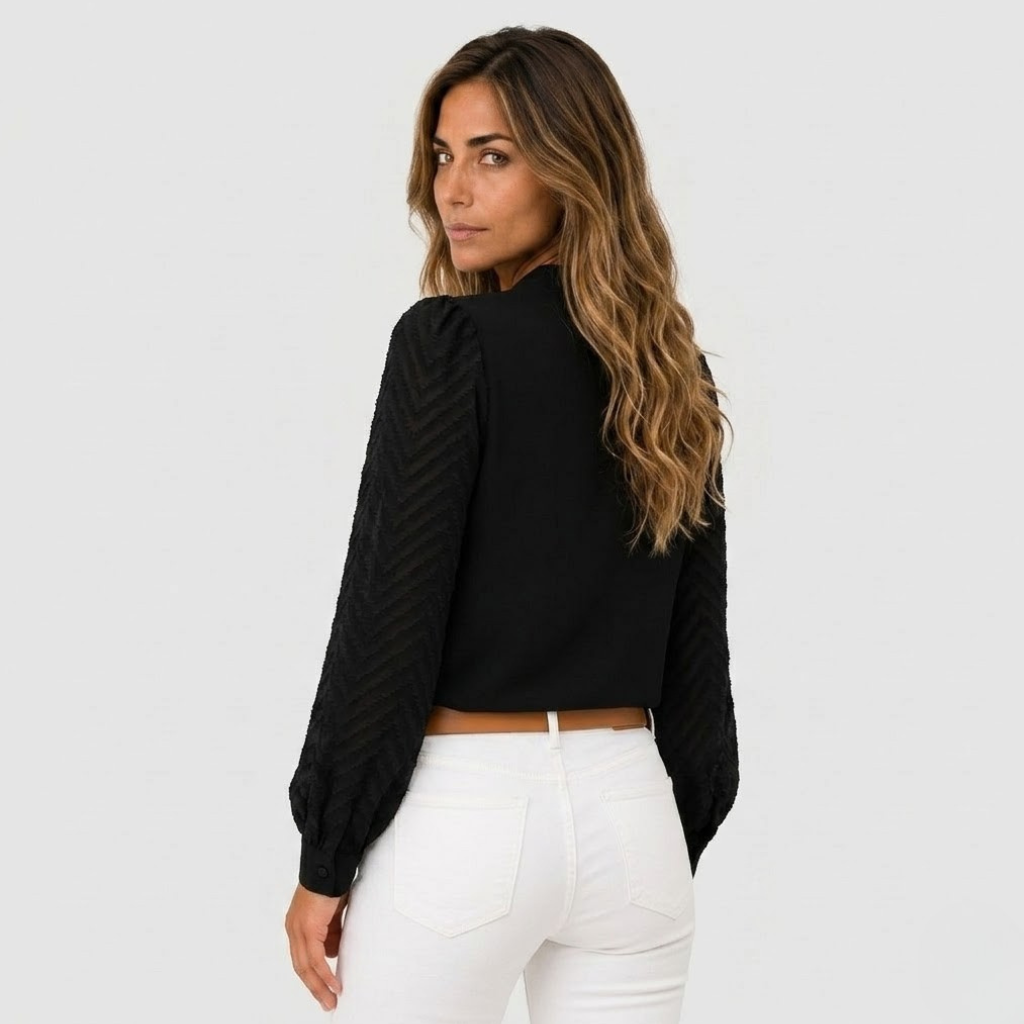 Nikki | Long Sleeve Blouse with V Neck