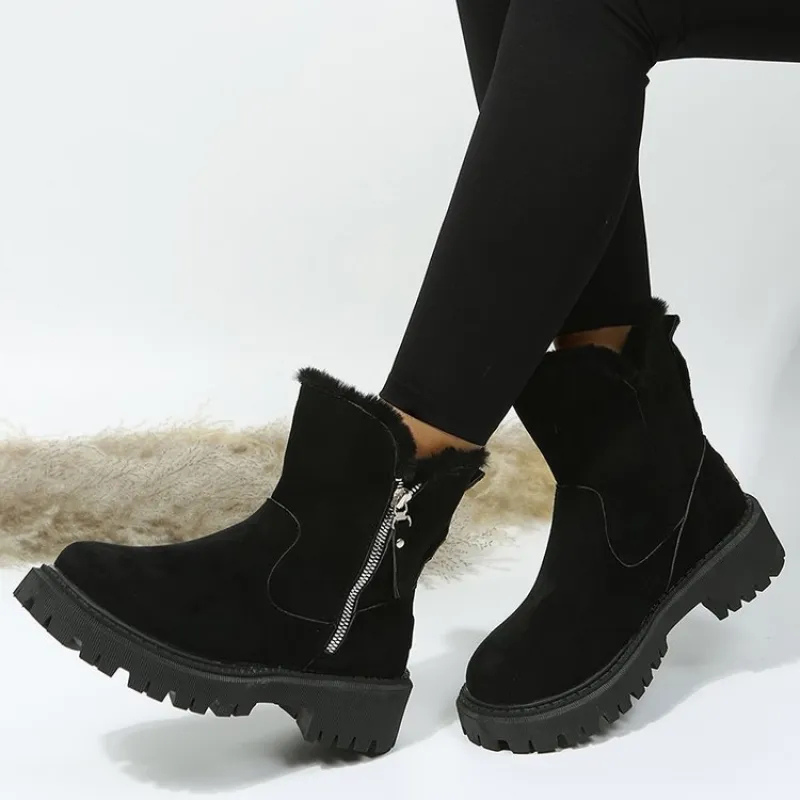Gertraud | Ankle Boots with Plush Cuffs and Zippers