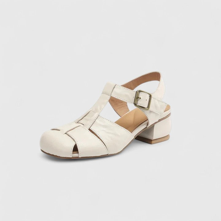 Kathy | Buckle Strap Low Block Heel Sandals