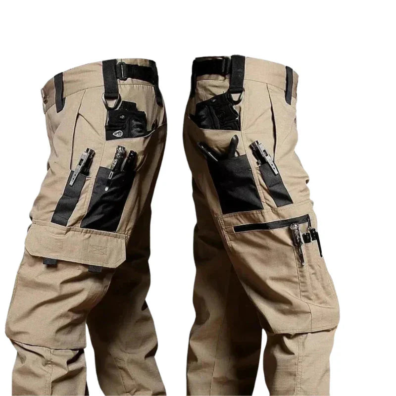 Willie | Cargo Trousers Black Multi Pocket Straight Leg