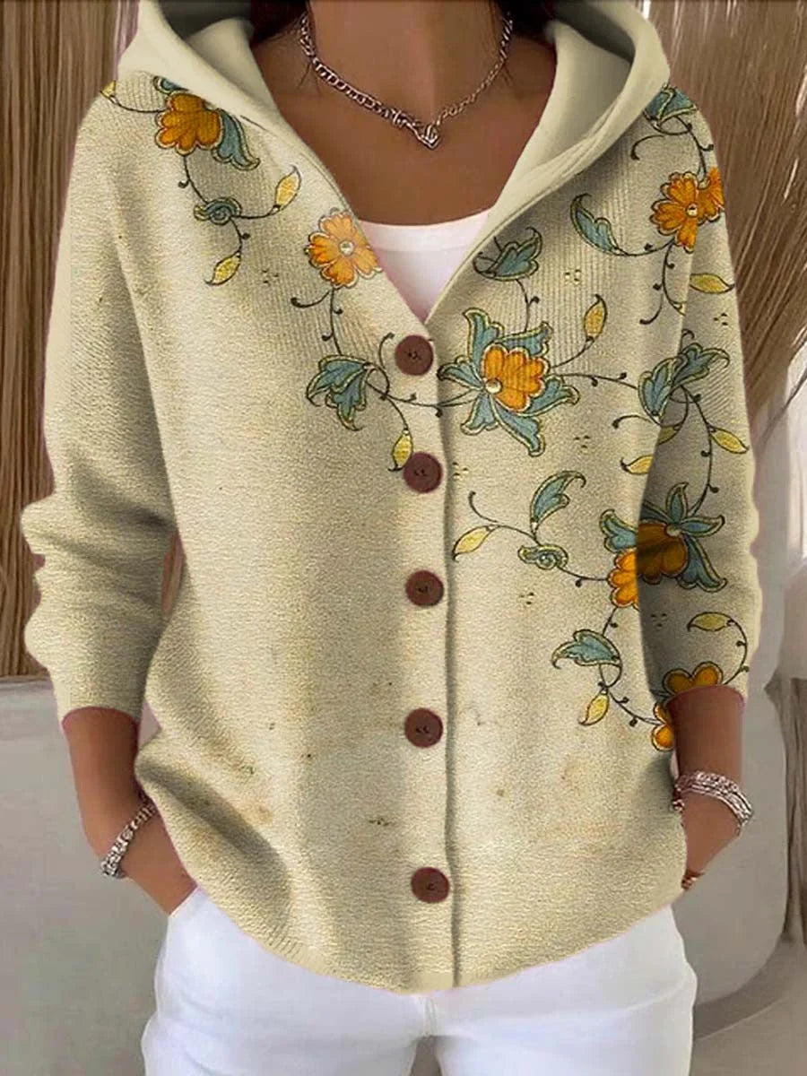 Annie | Hooded Cardigan Button-Front Long Sleeve