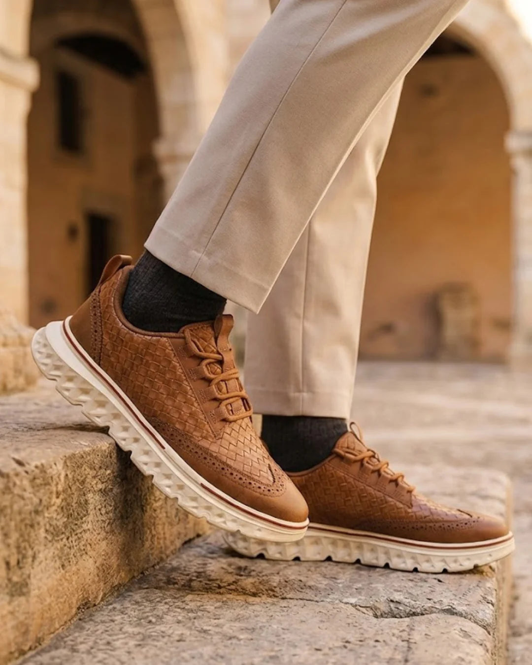 Kremer - Woven Lace Up Casual Sneakers