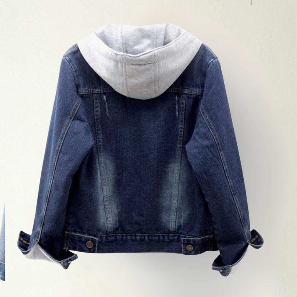 Callina | Denim-Style Hooded Jacket with Front Pockets