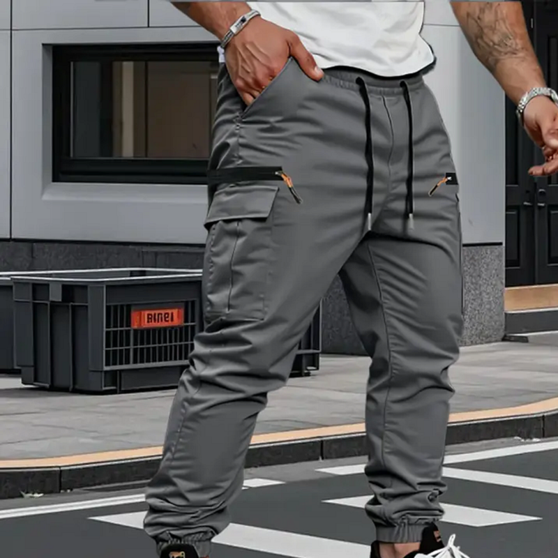 Masoon | Jogger Trousers with Drawstring Waist and Pockets