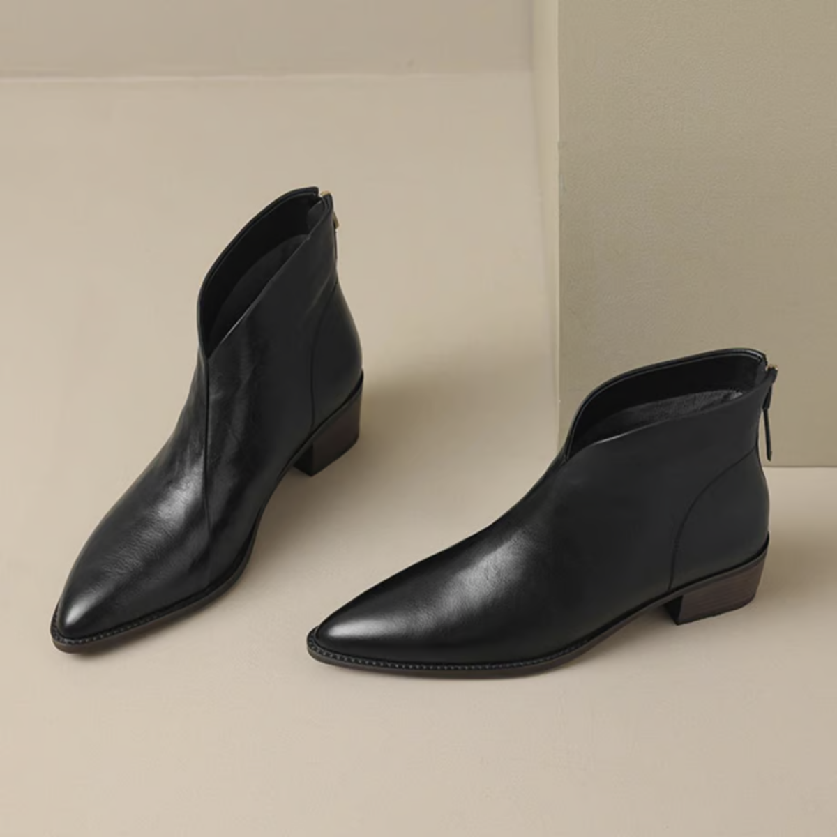 Corien | Ankle Boots with Pointed Toes and Block Heels
