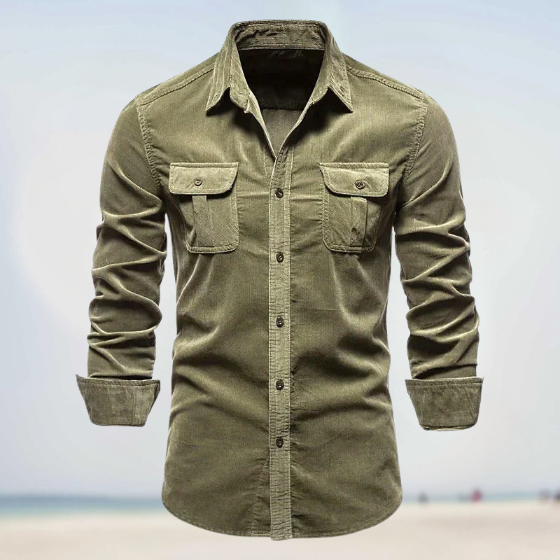 Folko - Corduroy Button Up Utility Overshirt