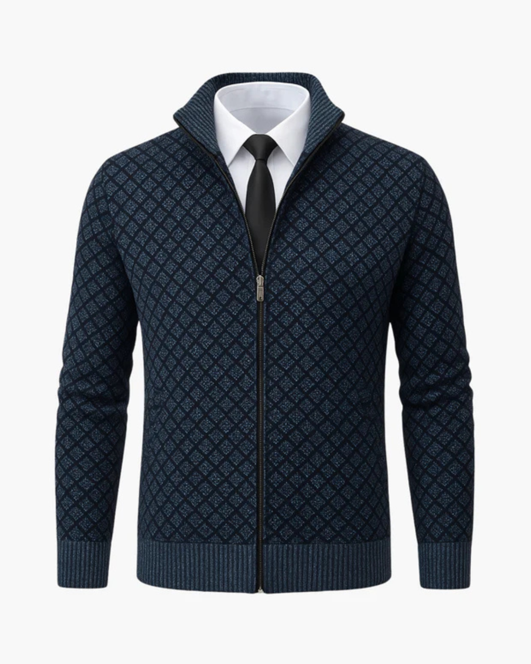 Gilberg | Checked Knit Zip Jacket