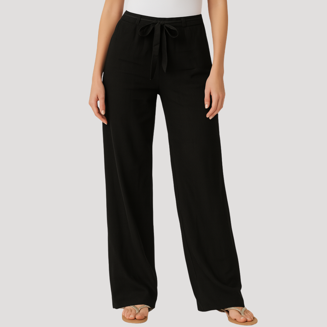 Eylem | Wide Leg Drawstring Trousers with Pockets