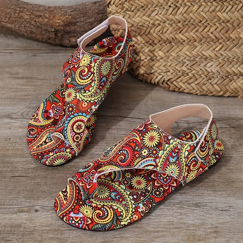 Grimes - Printed Slingback Toe Loop Flats
