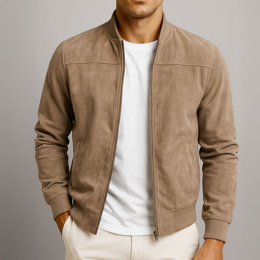 Laamin | Long Sleeve Zip Front Bomber Jacket