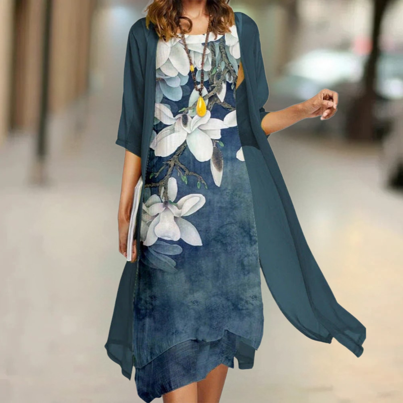 Nasira | Floral Sleeveless Dress Set