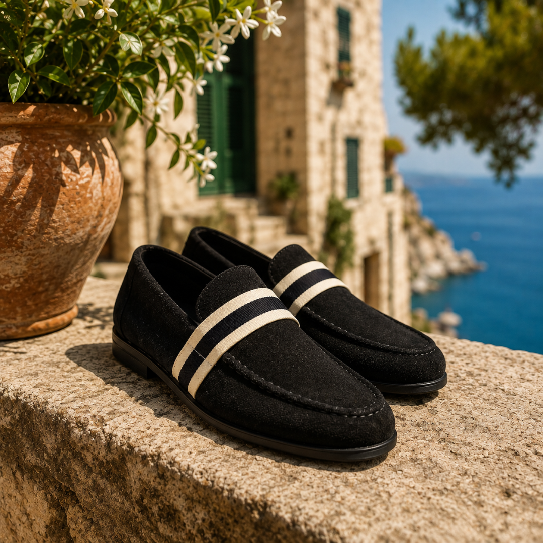 Hanno | Loafers with Striped Vamp and Moc Toe