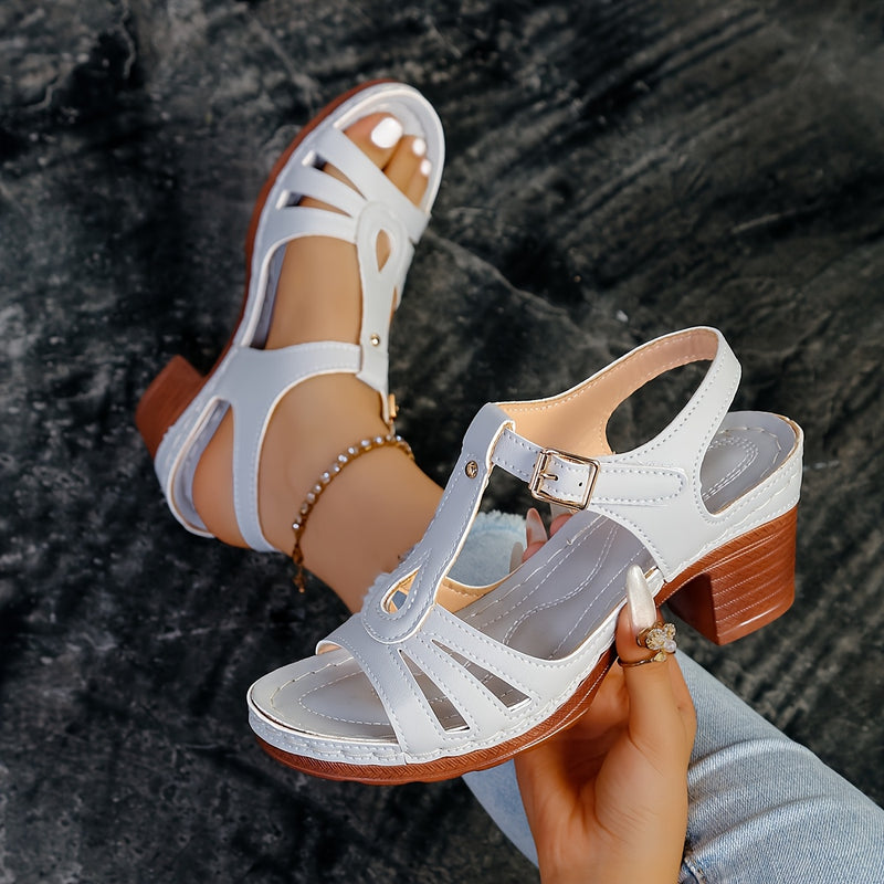 Manya | Open Toe Block Heel Strap Sandals