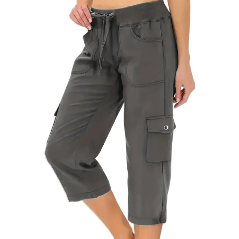 Mileni | Drawstring Cargo Cropped Trousers