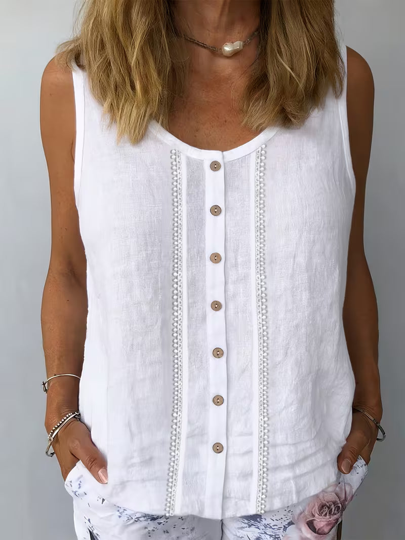 Elaris | Sleeveless Round Neck Top in Purple