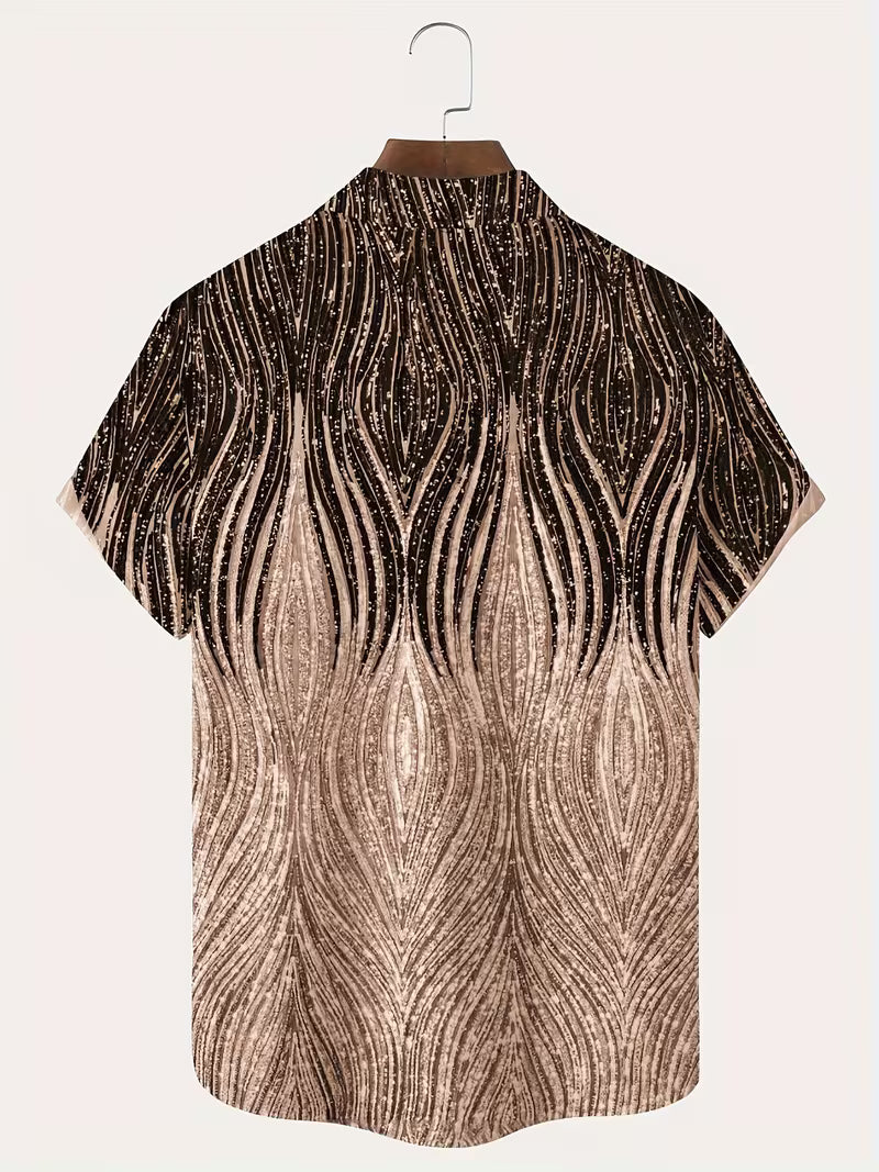 Klenn - Short Sleeve Printed Button Up Shirt