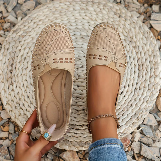 Gerdien | Brown Slip-On Perforated Loafers