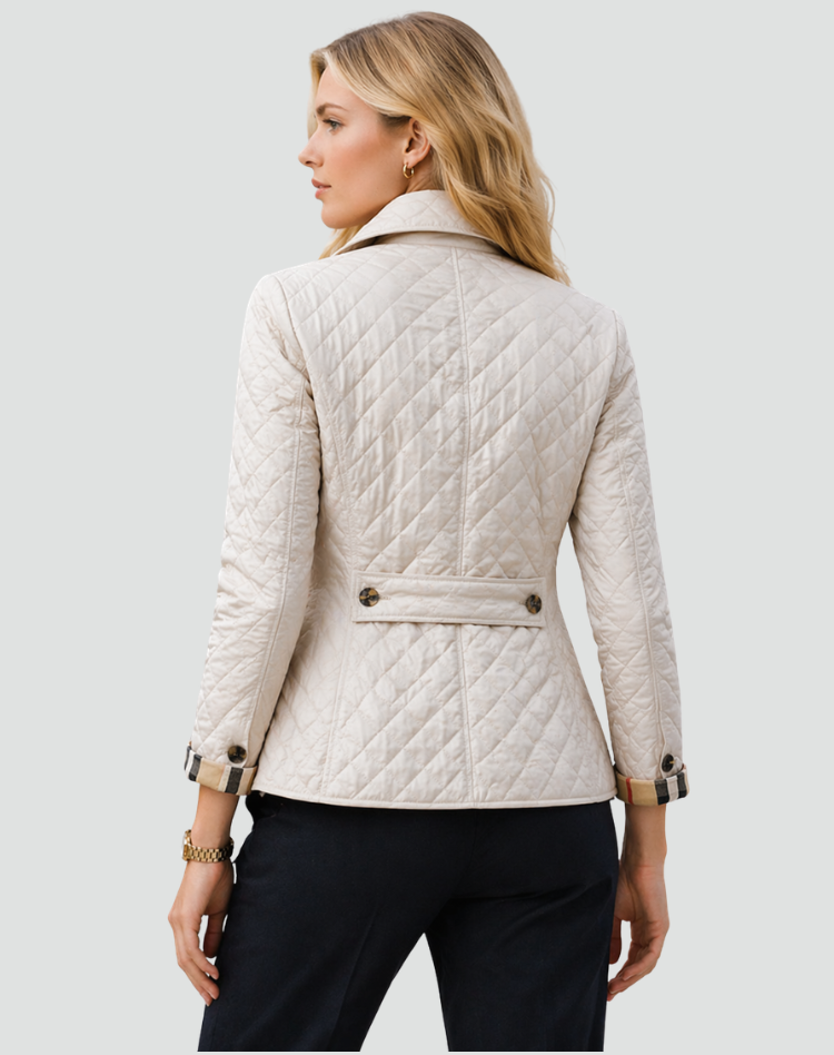 Myrna | Quilted Jacket Stand Collar Button Front