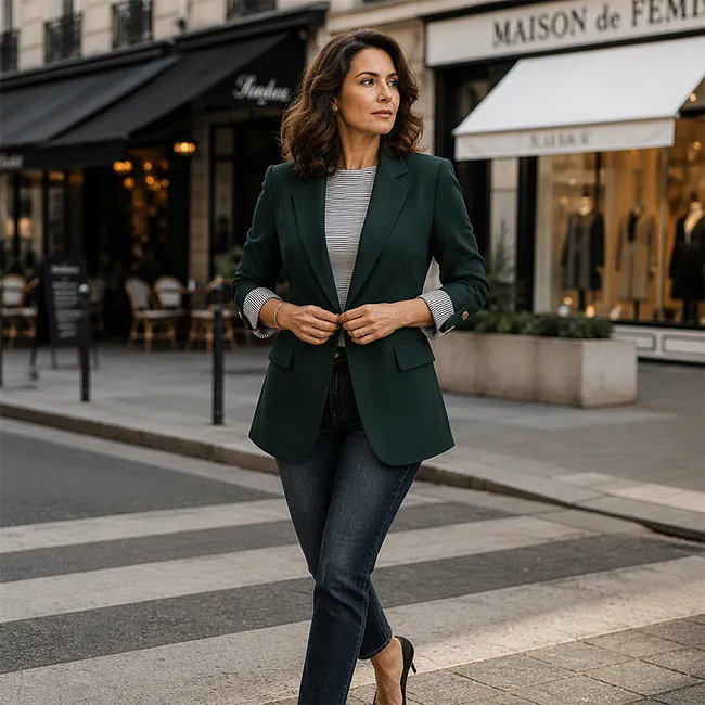 Rigieta | Blazer With Rolled Sleeves and Lapels