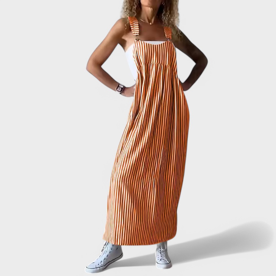 Guzel | Maxi Dress Striped Square Neck Sleeveless