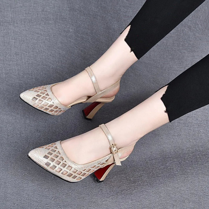 Henriette | Sandals with High Heel and Lattice Toe