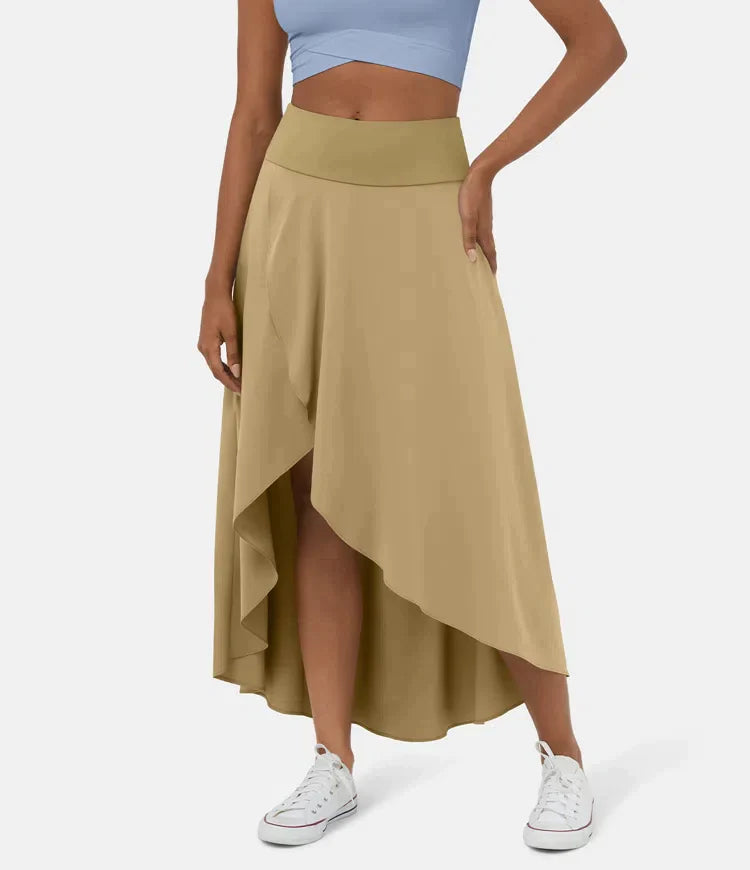 Keisha | Midi Skirt With High Low Ruffle Hem