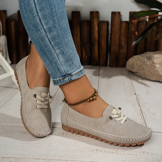 Zakiya - Suede Style Lace Up Loafers