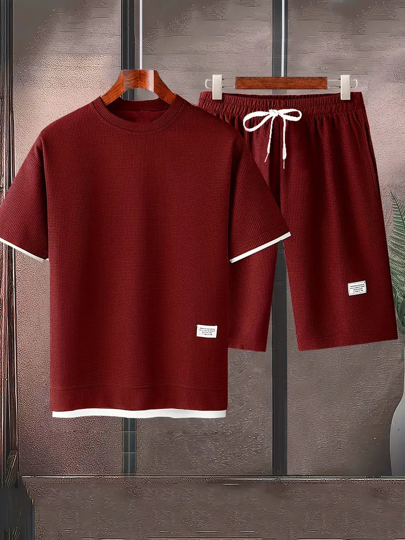 Freire | Waffle Knit T-Shirt Short Co-ord Set