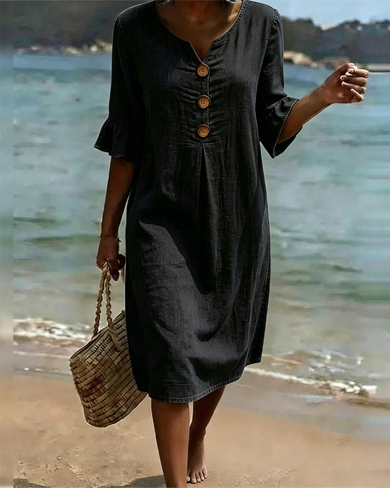 Fammke | Casual Denim Summer Shift Dress