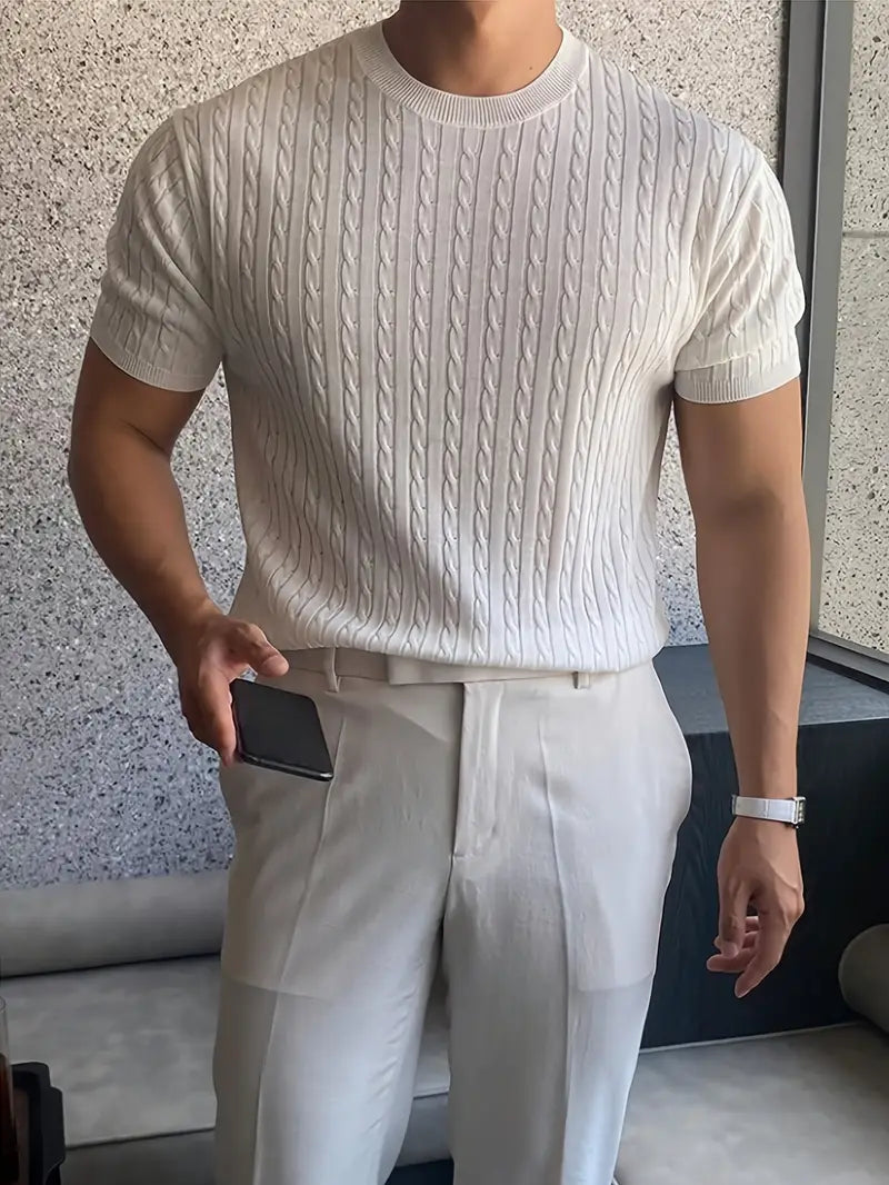Kiril - Cable Knit Short Sleeve Jumper