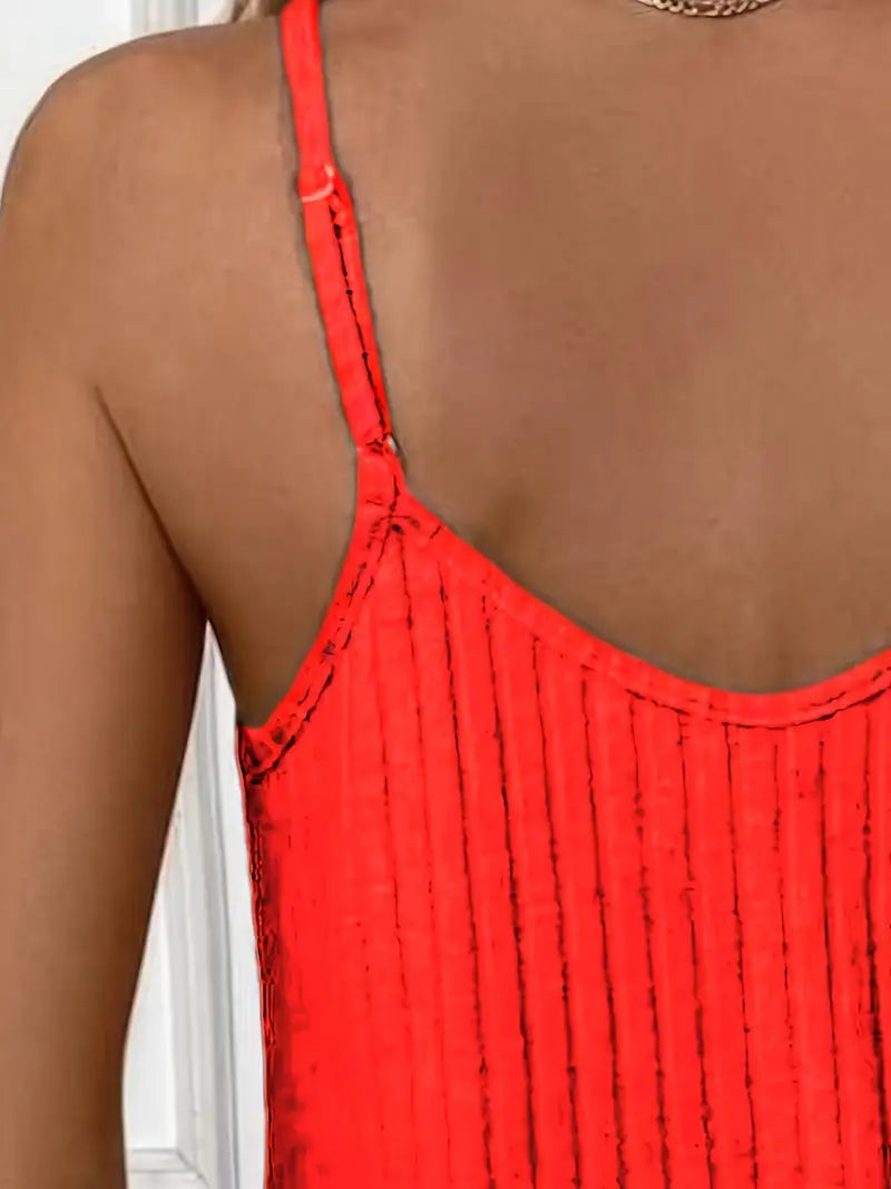 Isalie | Ribbed Sleeveless Drawstring Shorts Set