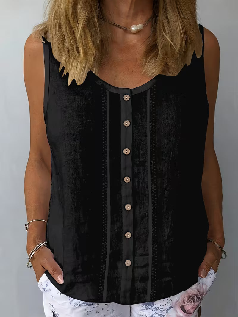 Elaris | Sleeveless Round Neck Top in Purple