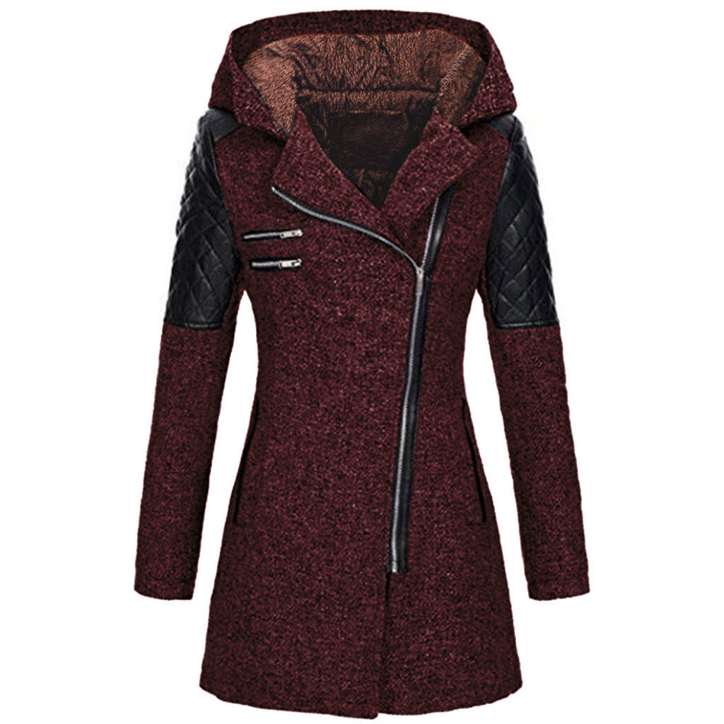 Eszter | Hooded Asymmetric Zip Longline Coat