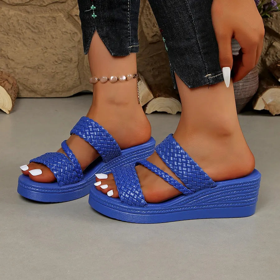 Kalwina - Wedge Braided Strap Sandals