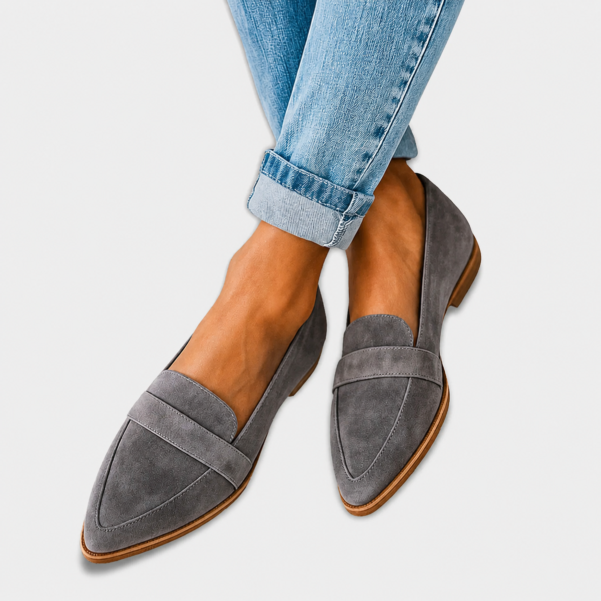 Brunhilde | Pointed Toe Loafers with Front Strap