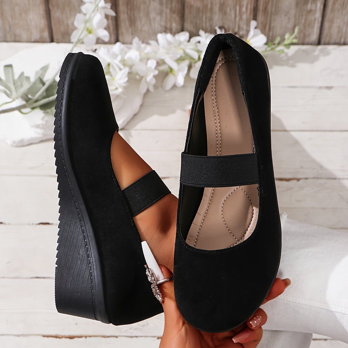 Amelia | Wedge Shoes with Single Strap Design
