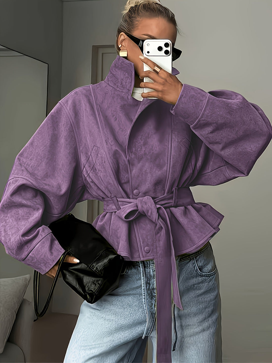 Drouin | Belted Jacket with Wide Sleeves