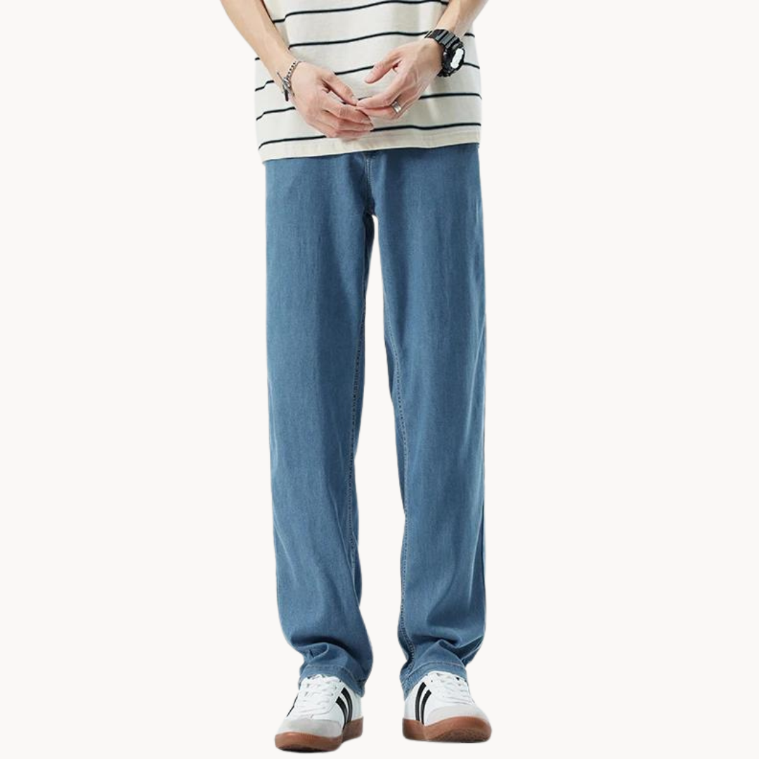 Teofilo | Loose Fit Washed Straight Leg Jeans