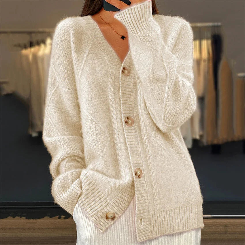 Tanner - V Neck Button Knit Cardigan