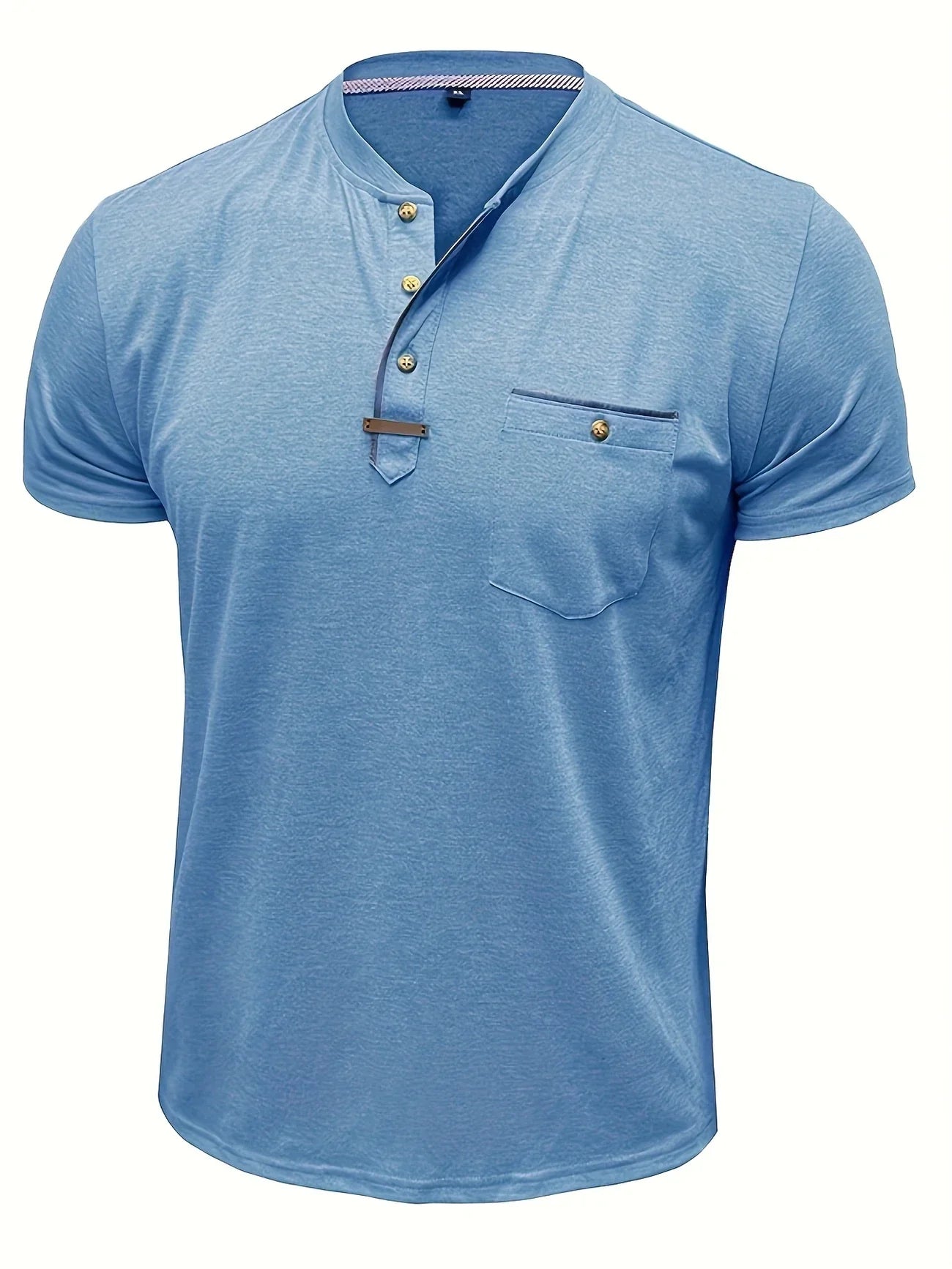 Saxon | Short Sleeve Henley Pocket T Shirt
