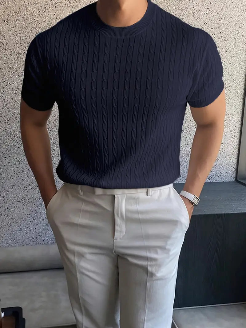 Kiril - Cable Knit Short Sleeve Jumper