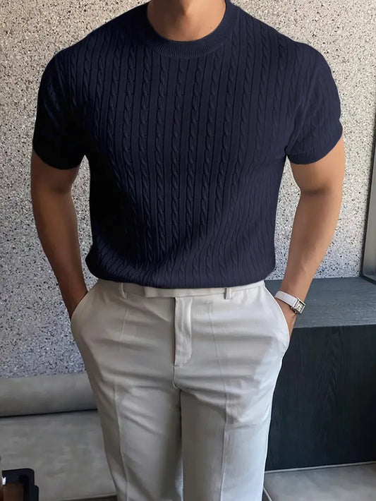 Kiril - Cable Knit Short Sleeve Jumper
