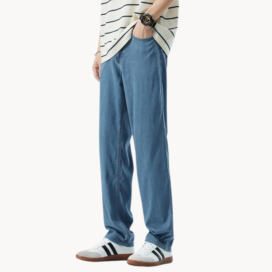 Teofilo | Loose Fit Washed Straight Leg Jeans