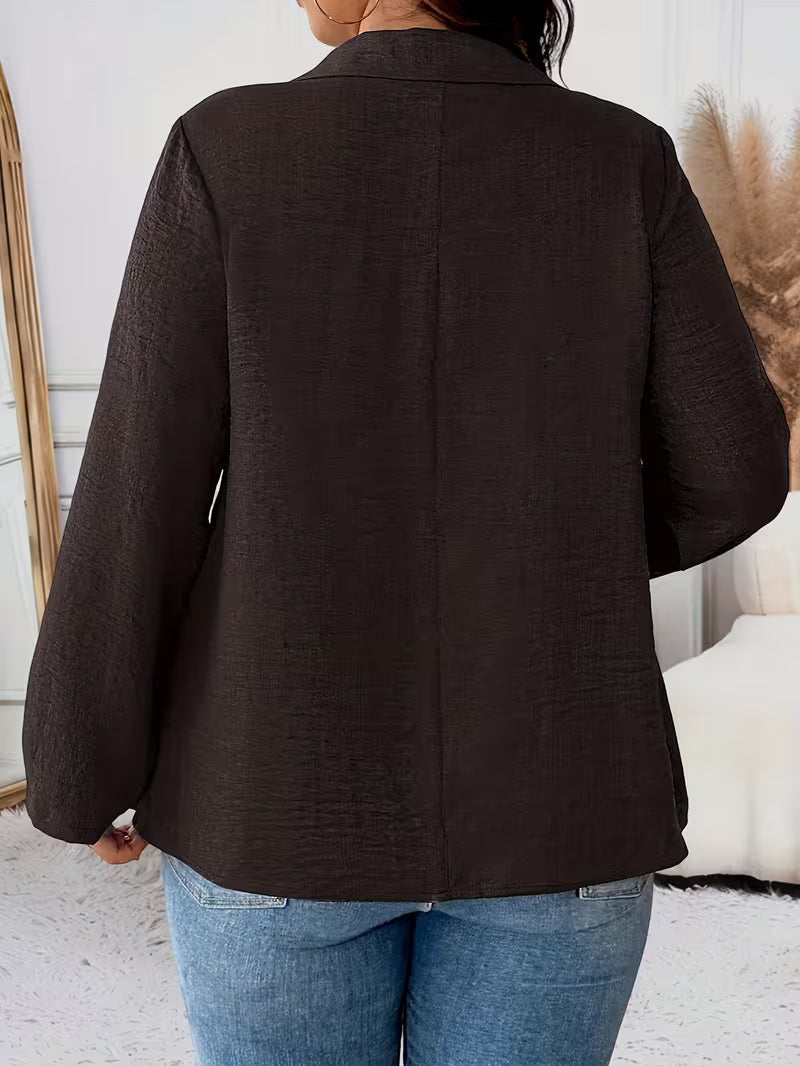 Noyelle | Long Sleeve Collared Pleated Blouse