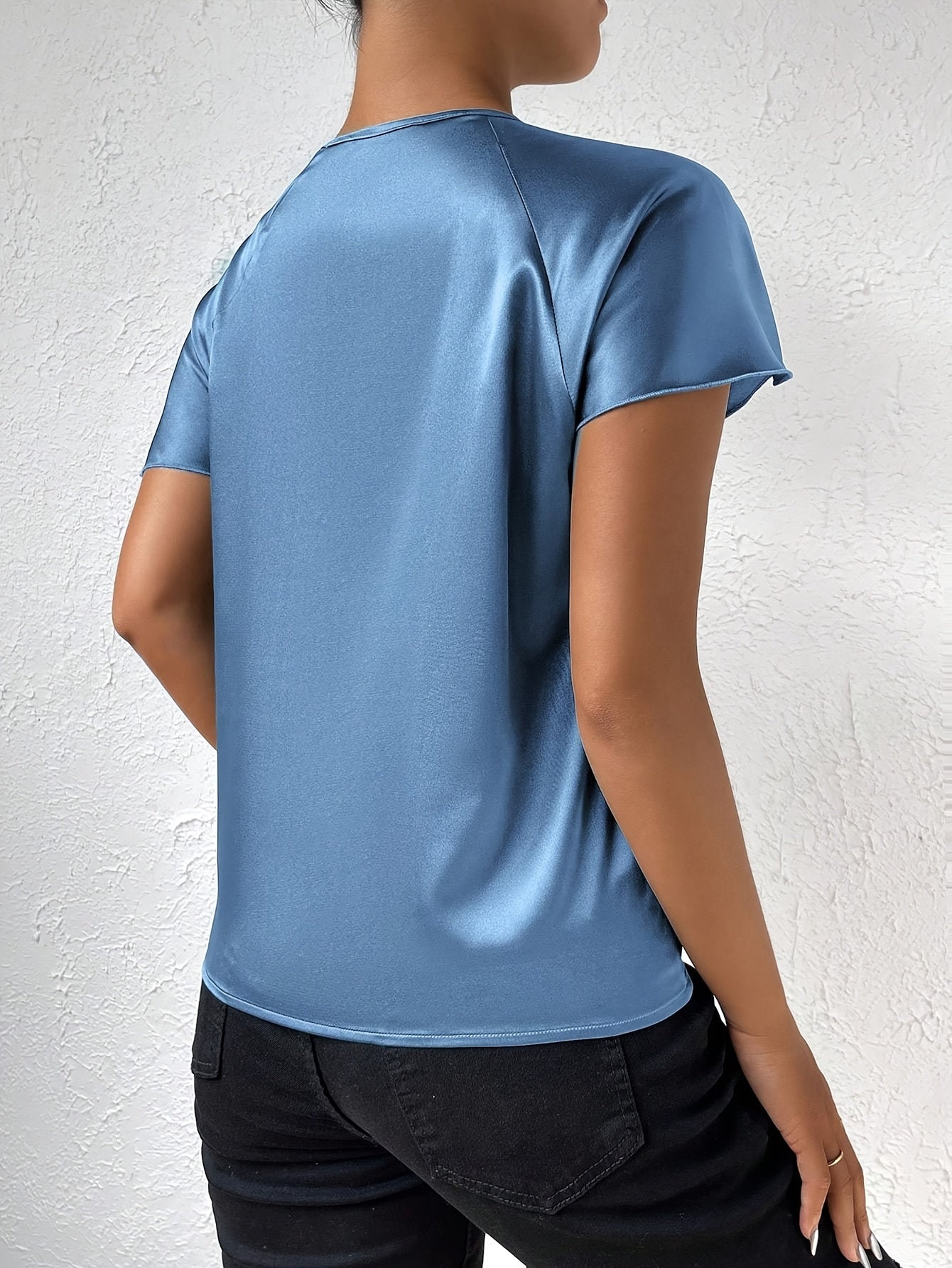Loretta | Satin-Look Cape Sleeve Blouse