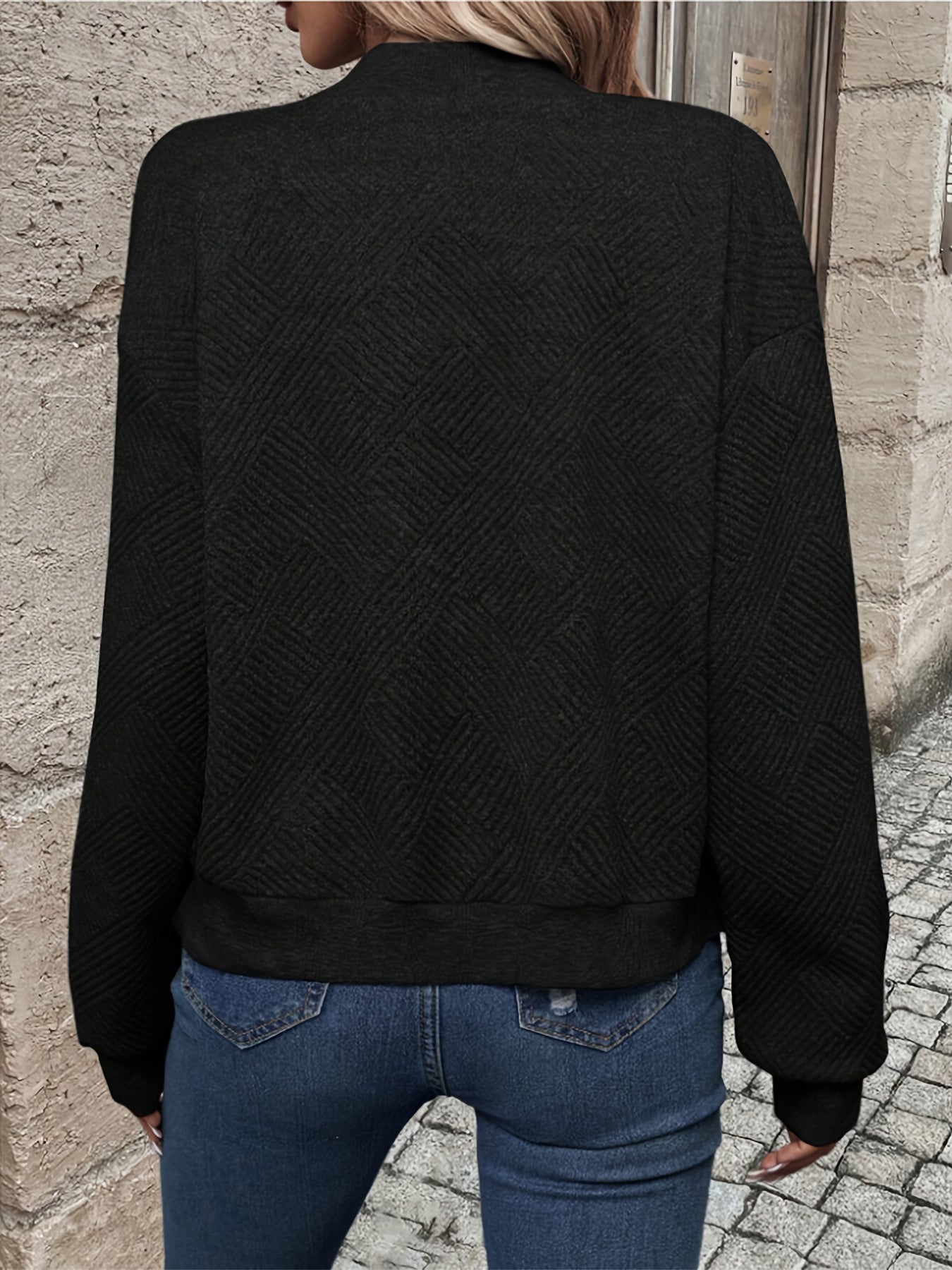 Jemma | Long Sleeve Textured Zip Jacket
