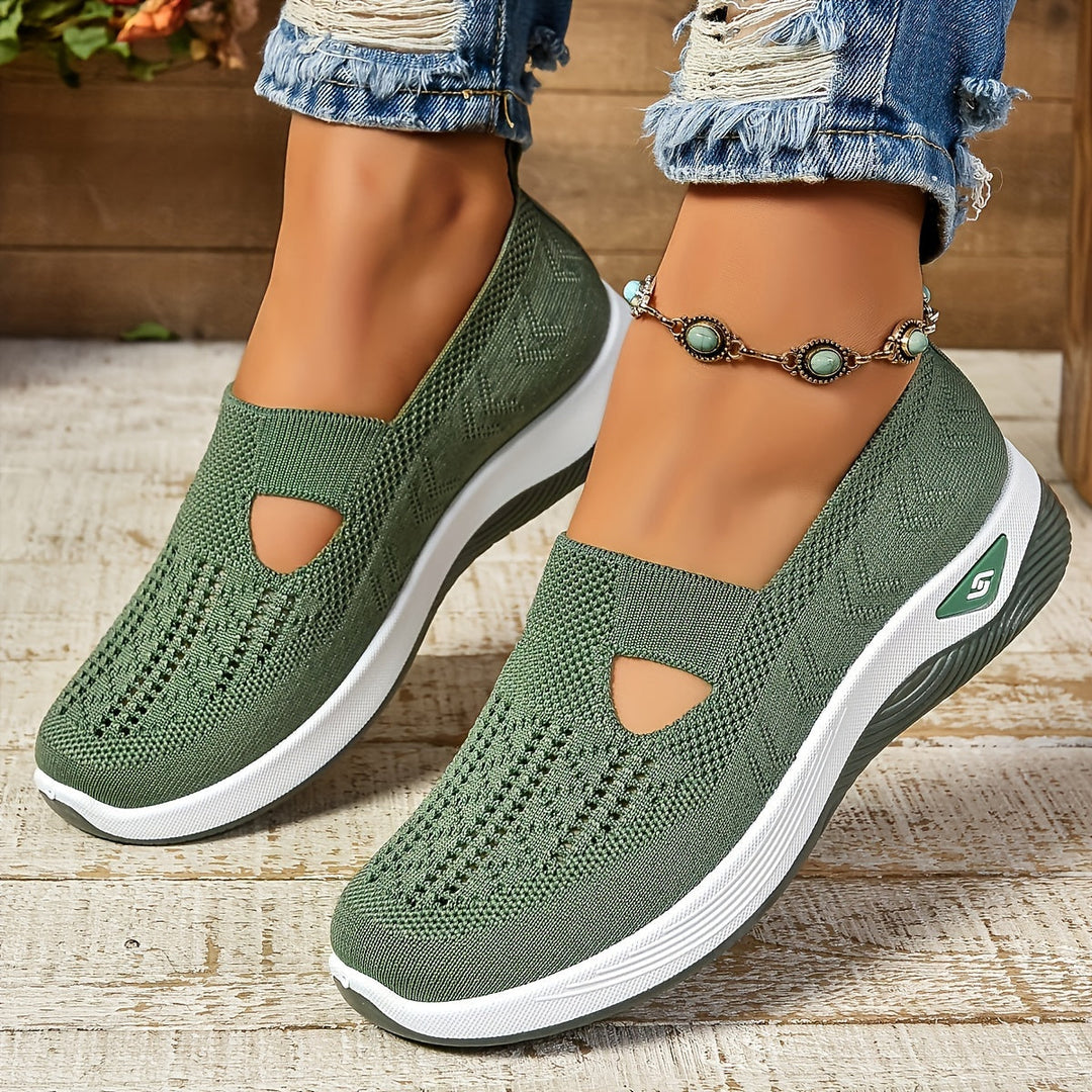 Raquel | Knit Slip-On Sneakers with Cutout Design