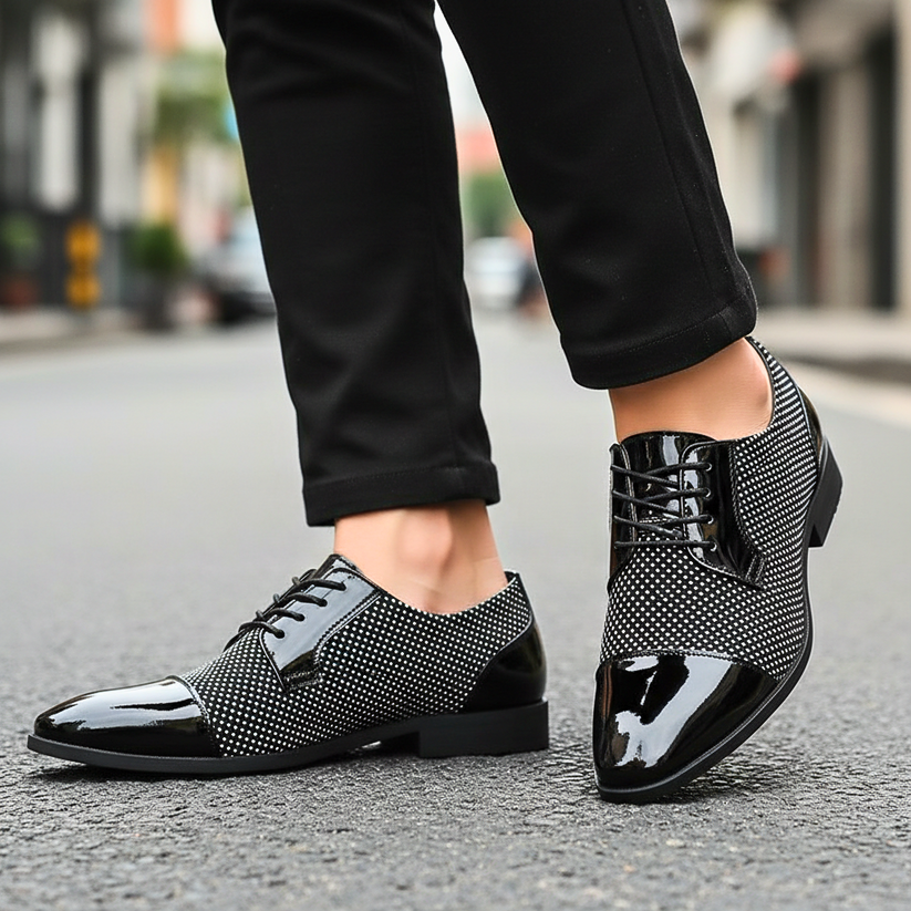 Dernard | Glossy Lace-Up Dress Shoes