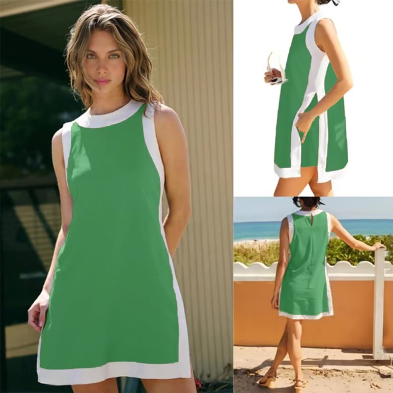 Swetlana | Sleeveless Colour Block Shift Dress